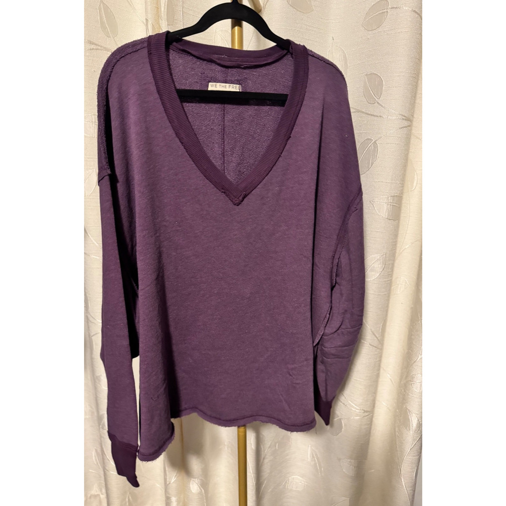 NWOT Free Peopl We The Free Venice Sweatshirt Size M, Purple, MSRP $78 - Picture 2 of 4